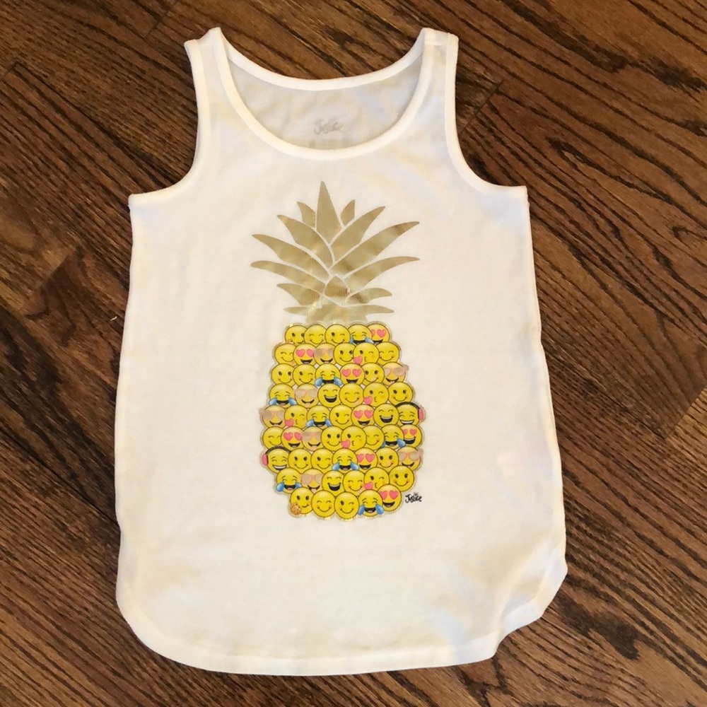 Justice Emoji Pineapple Ribbed Tank Top size 10